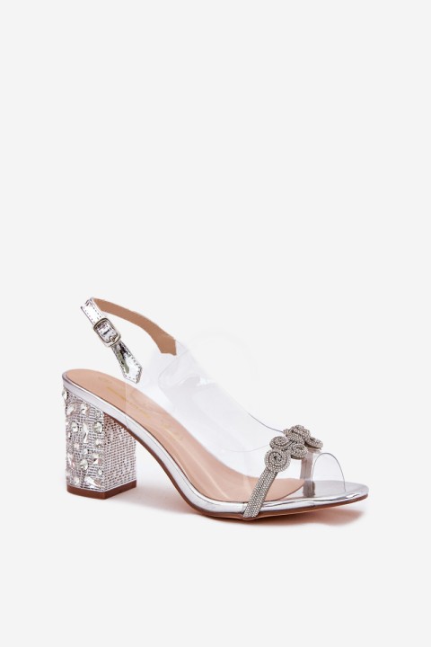 Transparent Heeled Sandals D&A MR51-705 Silver