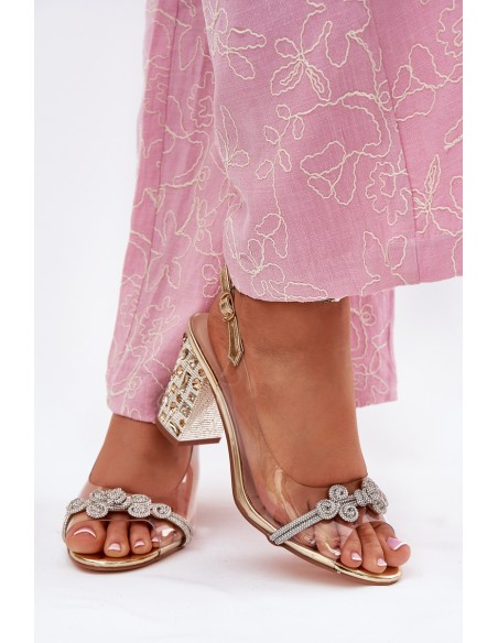 Permatomos basutės su kulniukais D&A MR51-705 Gold