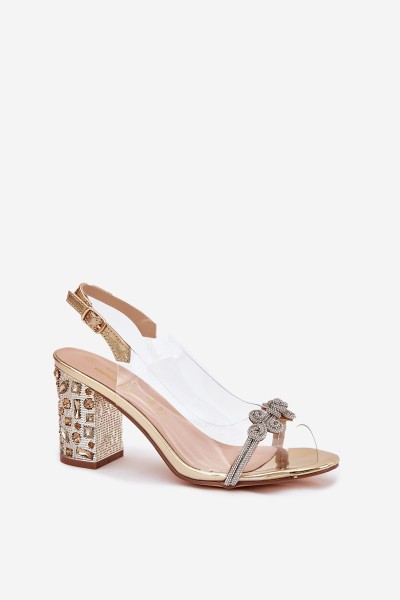 Transparent Heeled Sandals D&A MR51-705 Gold 2