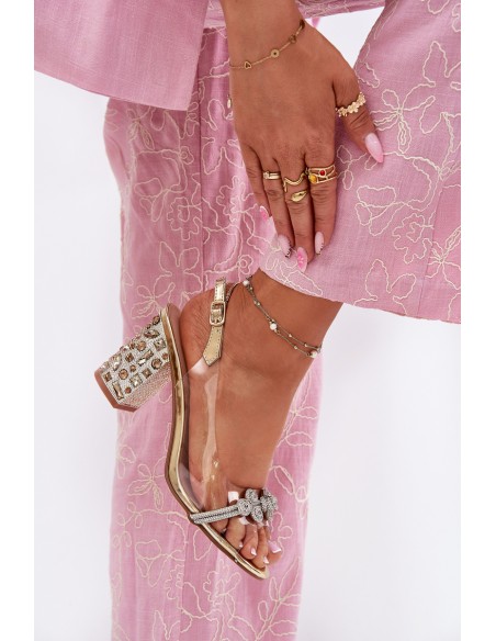 Permatomos basutės su kulniukais D&A MR51-705 Gold