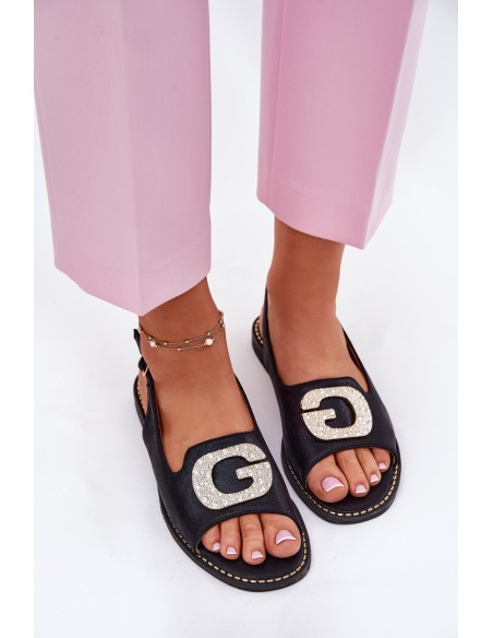 Women's Sandals With Decorative Detail Black S.Barski KV51-081