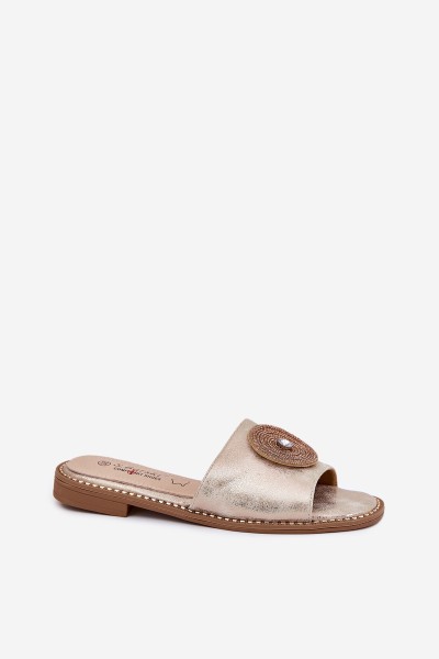 Women's Flats With Decoration S.Barski KV51-013 Gold 2