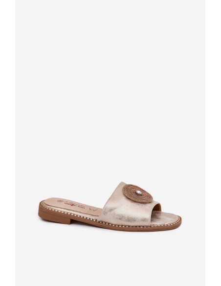 Women's Flats With Decoration S.Barski KV51-013 Gold