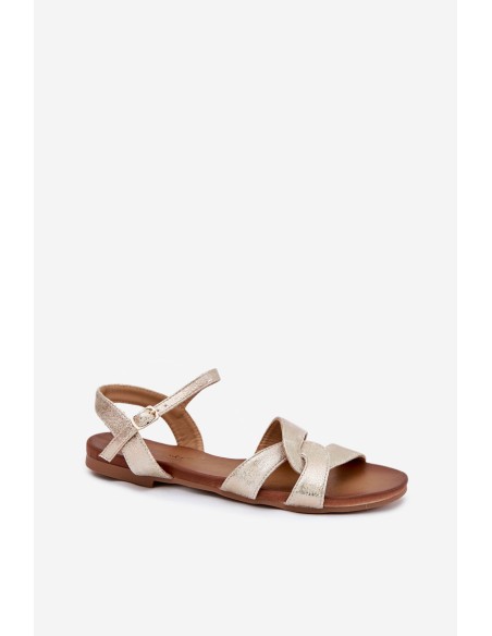 Flat Shiny Sandals Women S.Barski KV51-022 Gold