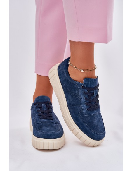 Suede Women's Platform Sneakers Navy Rilwena