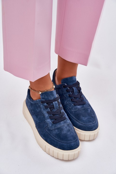 Suede Women's Platform Sneakers Navy Rilwena