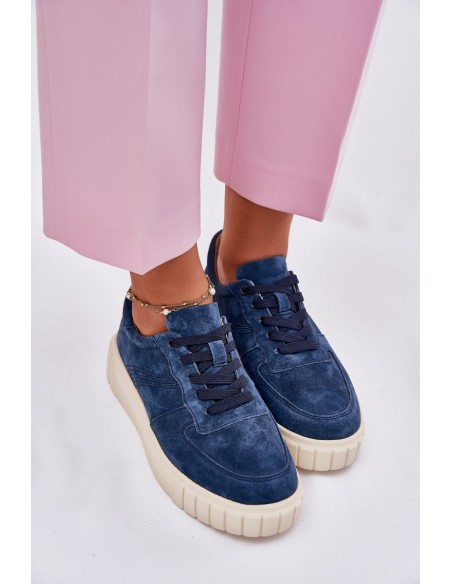 Suede Women's Platform Sneakers Navy Rilwena