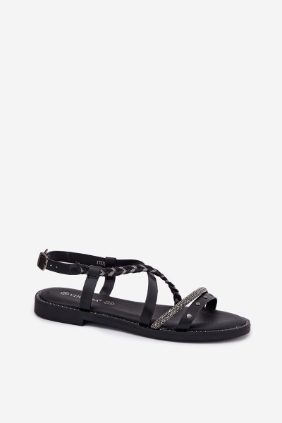 Flat Sandals With Decorative Straps Vinceza 17379 Black 2