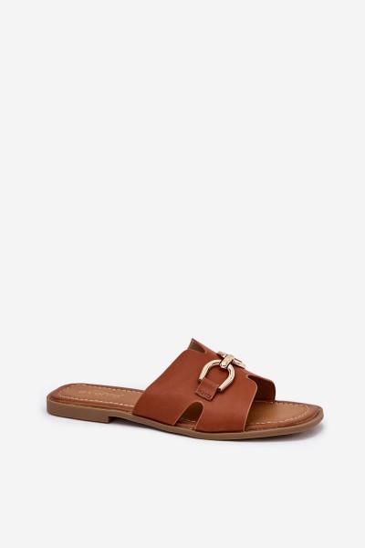 Women Flat Sandals With Decorative Detail Camel Amiresna 2