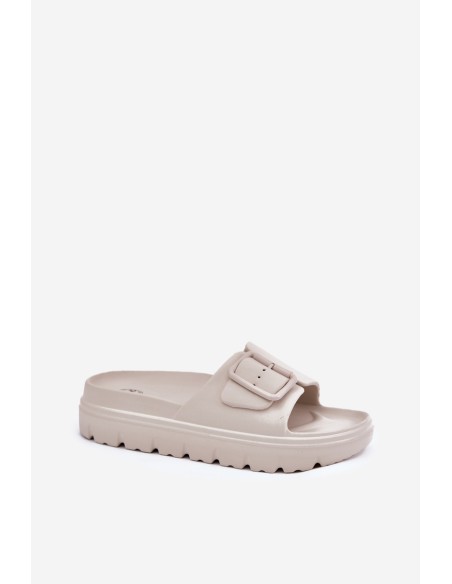Women's Foam Platform Sandals With Buckle Beige Viasara
