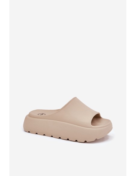 Foam Women's Slippers On Platform Beige Xalvania