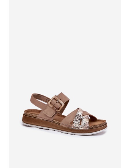 Ladies Sandals With Buckle Beige Inblu GS000056
