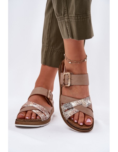 Ladies Sandals With Buckle Beige Inblu GS000056