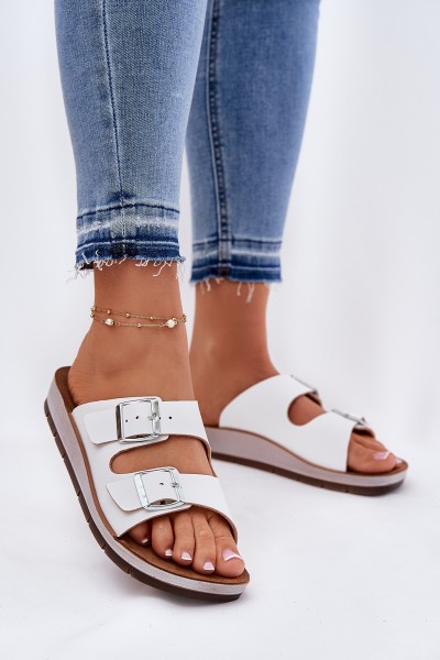 Womens Sandals With Buckles White Inblu CP000042