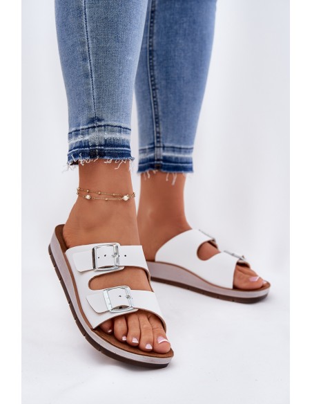 Womens Sandals With Buckles White Inblu CP000042
