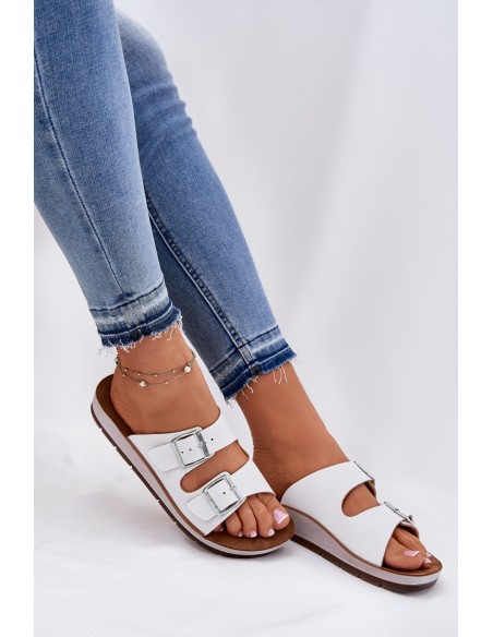 Womens Sandals With Buckles White Inblu CP000042