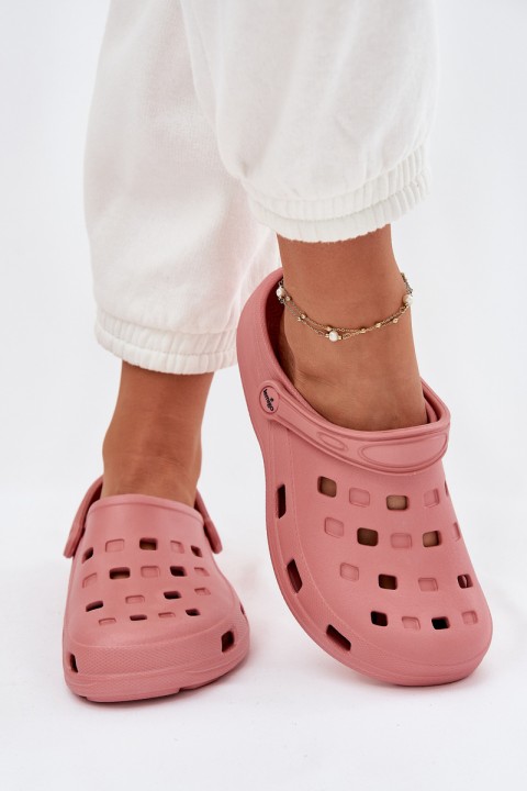 Moteriškos šlepetės su putplasčio audiniu rožinės LEMIGO 806