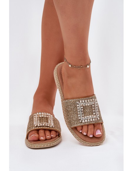 Women's Flat Sandals With Weaving And Decoration Beige Artiker 56C1337