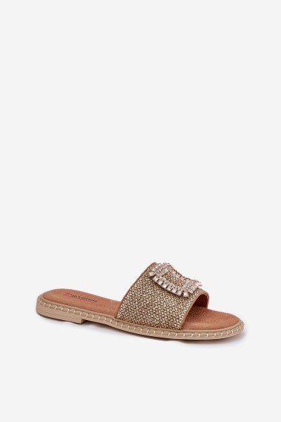 Women's Flat Sandals With Weaving And Decoration Beige Artiker 56C1337 2