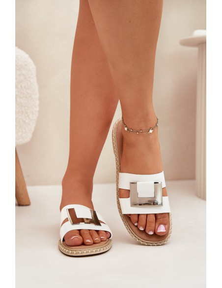 Womens Flat Sandals With Decorative Detail White Artiker 56C1334