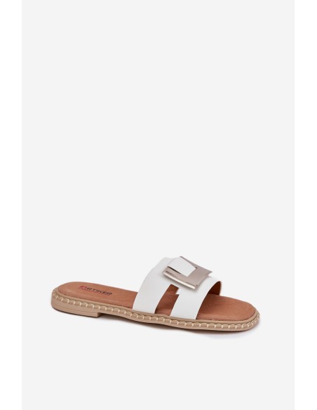 Womens Flat Sandals With Decorative Detail White Artiker 56C1334