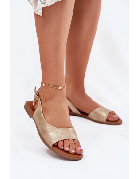 Womens Sandals On Flat Heel Golden Weanise