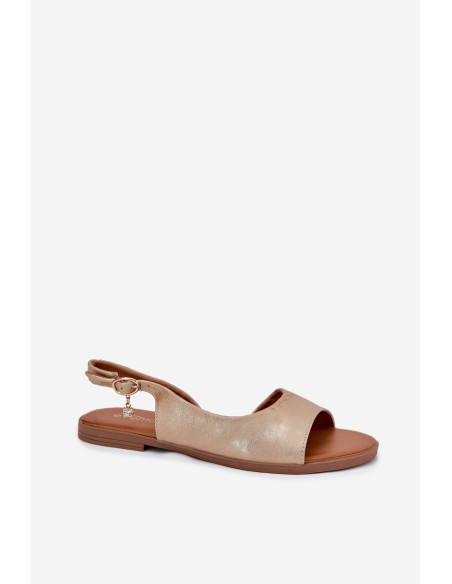 Womens Sandals On Flat Heel Golden Weanise