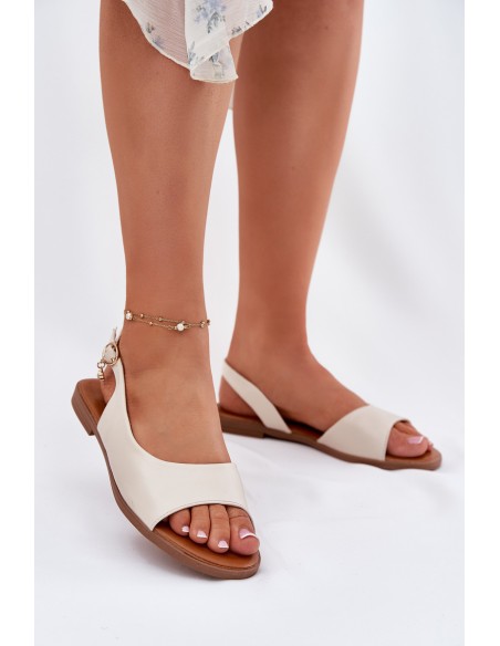 Womens Sandals With Flat Heel Beige Weanise