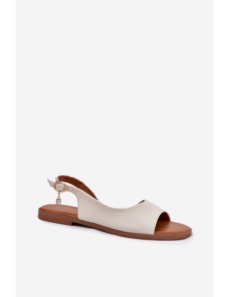 Womens Sandals With Flat Heel Beige Weanise