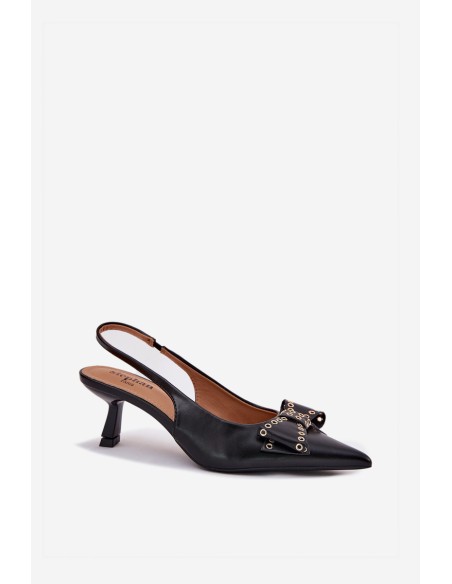 High Heels With Bow Black Folesca