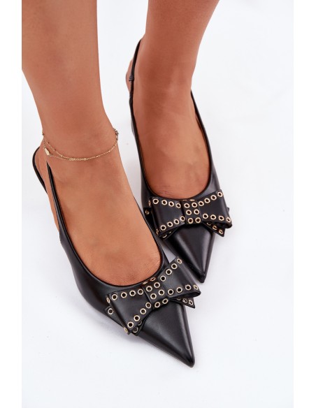 High Heels With Bow Black Folesca