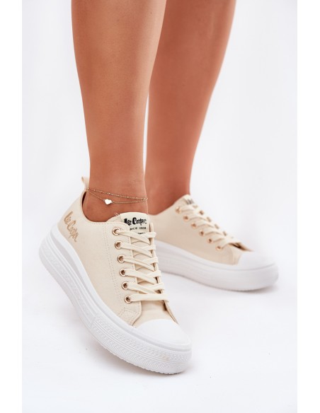 Women's Sneakers On A Platform Beige Lee Cooper LCW-24-44-2464L