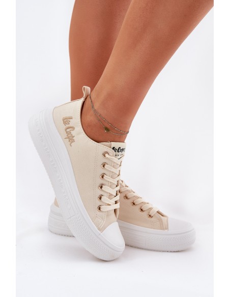 Women's Sneakers On A Platform Beige Lee Cooper LCW-24-44-2464L