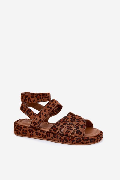 Women's sandals with Velcro leopard Uvissa 2