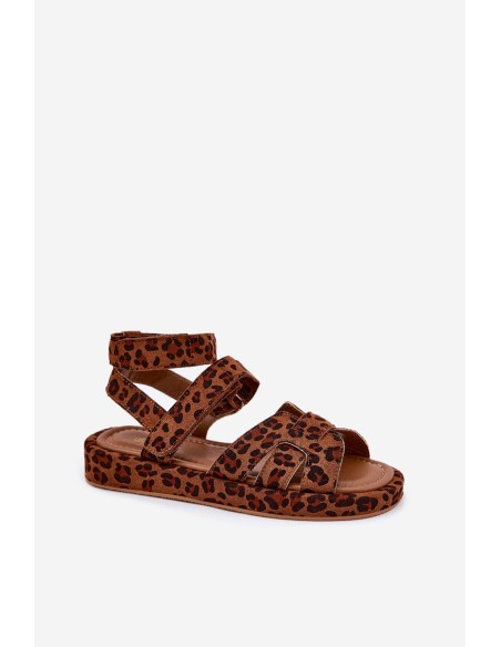 Women's sandals with Velcro leopard Uvissa