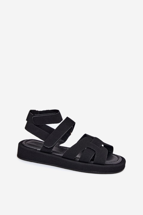 Women Sandals With Velcro Black Uvissa
