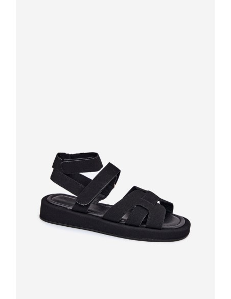 Women Sandals With Velcro Black Uvissa