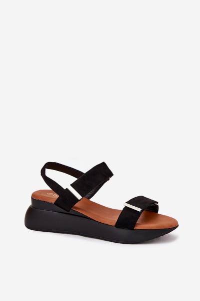 Women's Wedge Sandals Black Monera 2