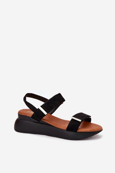 Women's Wedge Sandals Black Monera