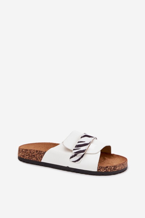 Women's Sandals With Velcro On Cork Platform Beige Baylin