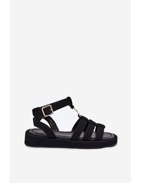 Women's Platform Sandals With Gold Detail Black Kartia