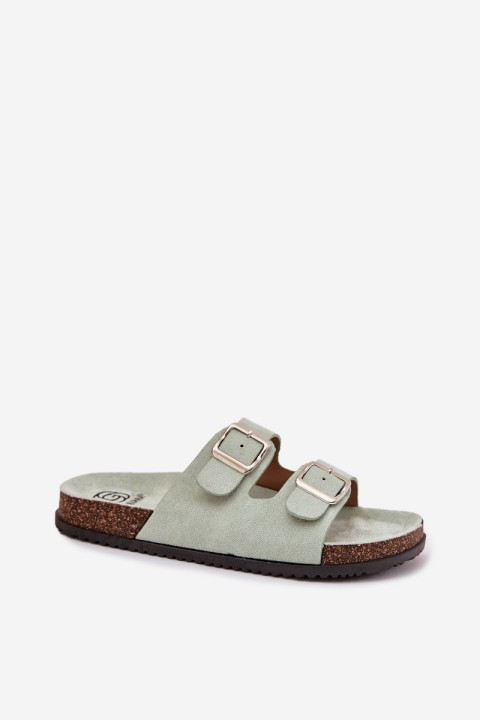 Women's Mules With Buckles Mint Oliena