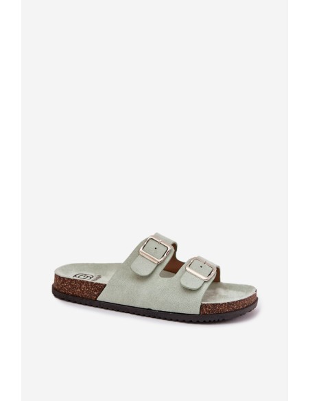 Women's Mules With Buckles Mint Oliena