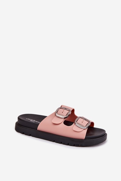 Ladies Sandals With Buckles On Platform Pink Elamas 2