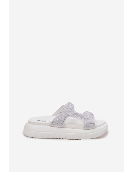 Embellished Women's Platform Sandals White Jestella