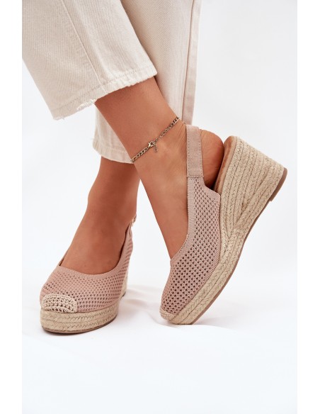 Womens wedge sandals with braiding pink Tulliata