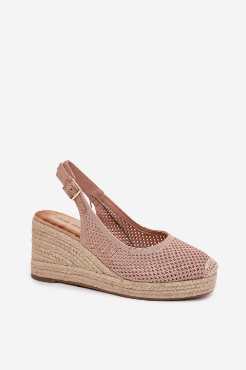 Womens wedge sandals with braiding pink Tulliata