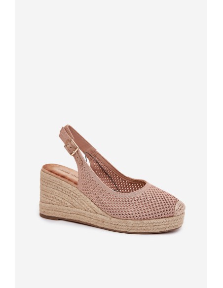 Womens wedge sandals with braiding pink Tulliata