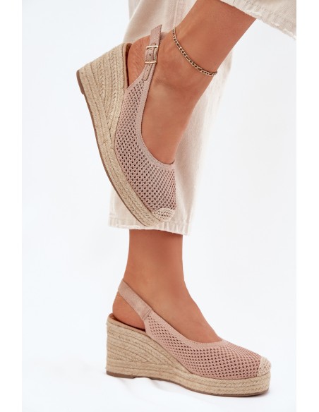 Womens wedge sandals with braiding pink Tulliata