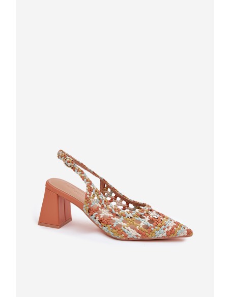 Sandals With Braiding On A Heel Multicolor Ebina